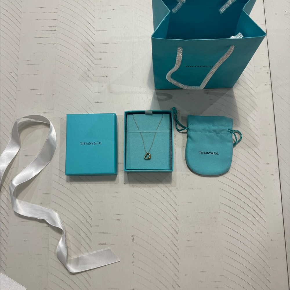 Genuine Rare Tiffany’s Necklace Heart Double Sided